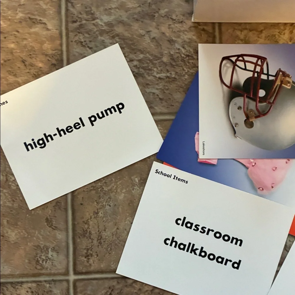 VINTAGE LAKESHORE Building Language Photo Library LEARNING FLASH CARDS